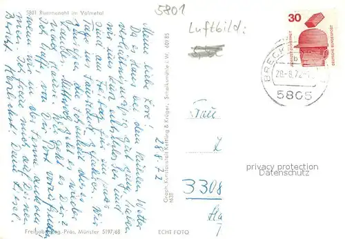 AK / Ansichtskarte Rummenohl Fliegeraufnahme Teilansicht Rummenohl