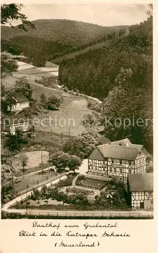 AK / Ansichtskarte Latrop_Schmallenberg Gasthof zum Grubental Fachwerkhaus 
