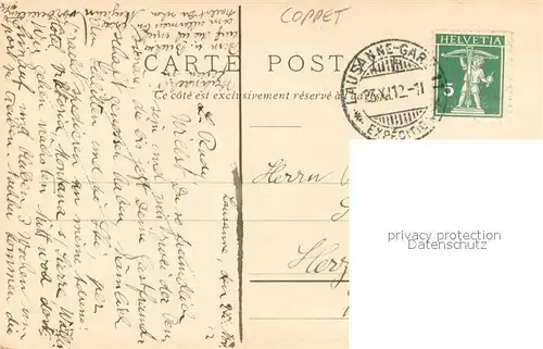 AK / Ansichtskarte Coppet_VD Ortspartie Zeichnung 