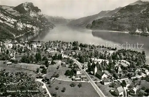 AK / Ansichtskarte Weesen_Walensee Fliegeraufnahme Weesen_Walensee