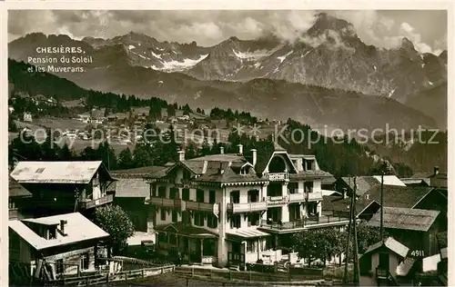 AK / Ansichtskarte Chesieres Pension du Soleil et les Muverans Chesieres