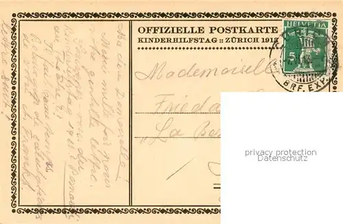 AK / Ansichtskarte Zuerich_ZH Kinderhilfstag Zuerich 1913 Zeichnung Zuerich_ZH