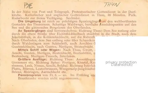 AK / Ansichtskarte Thun_BE Kirche Park Ruderboote Thun_BE