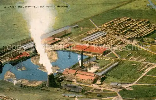 AK / Ansichtskarte Langlois_Oregon Major Industry Lumbering Air view 