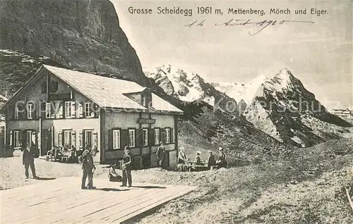 AK / Ansichtskarte Grosse_Scheidegg Mettenberg Moench und Eiger Grosse Scheidegg
