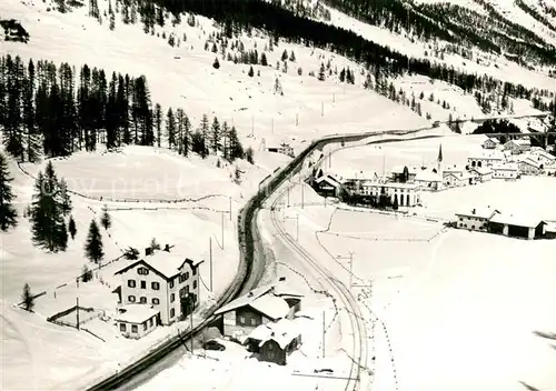 AK / Ansichtskarte Cinuos chel_GR Hotel Pension Veduta Fliegeraufnahme 