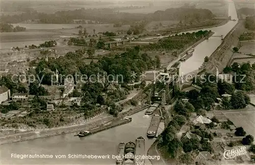 AK / Ansichtskarte Waltrop Fliegeraufnahme Schiffshebewerk bei Henrichenburg Waltrop