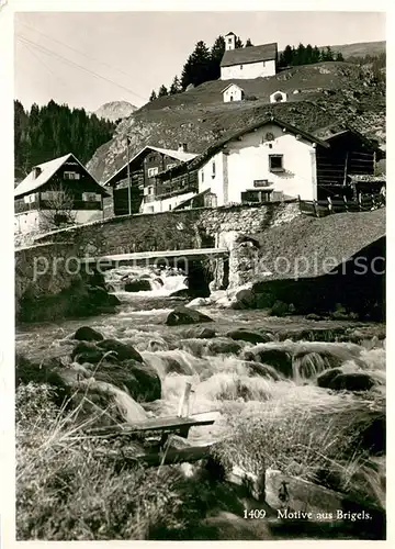 AK / Ansichtskarte Brigels_GR Dorfpartie Dorfbach 