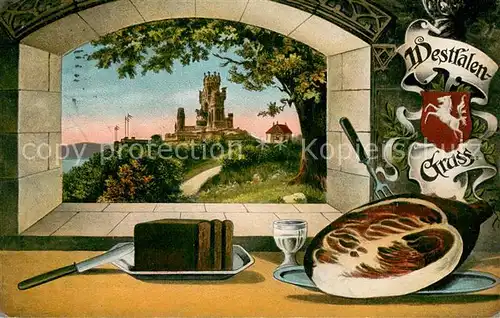 AK / Ansichtskarte Hohensyburg_Dortmund Hohensyburg mit Westfalenlied  