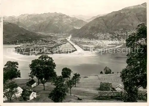 AK / Ansichtskarte Ascona_TI Panorama mit Delta und Locarno Ascona_TI