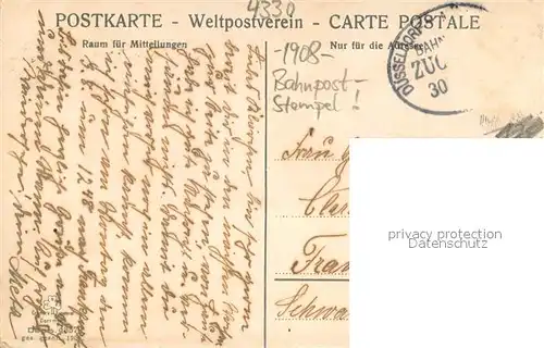 AK / Ansichtskarte Muelheim_Ruhr Teilansicht Bahnpost Stempel Muelheim Ruhr