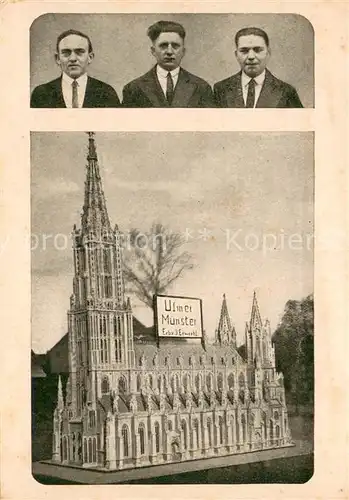 AK / Ansichtskarte Westhofen_Westfalen_Schwerte Modell des Ulmer Muensters Laubsaegenmodel von Fritz Goebbel Hugo Marquis und Max Michel 