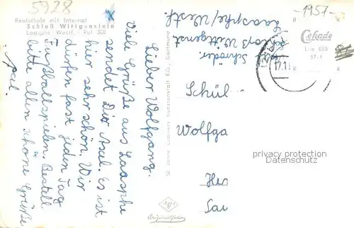 AK / Ansichtskarte Laasphe Realschule mit Internat schloss Wittgenstein Laasphe