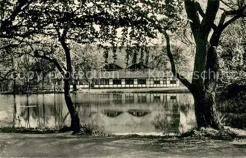 AK / Ansichtskarte Bad_Melle_Osnabrueck Am Heldenhain m. Blick auf Landesturnschule Bad_Melle_Osnabrueck