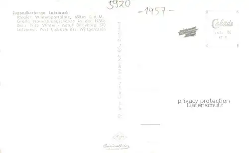 AK / Ansichtskarte Latzbruch Jugendherberge im Schnee Latzbruch