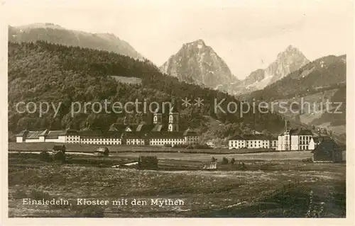 AK / Ansichtskarte Einsiedeln_SZ Kloster mit den Mythen Einsiedeln SZ