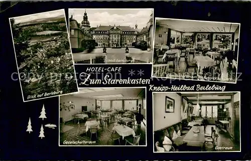AK / Ansichtskarte Berleburg_Bad Hotel Cafe Zur Starenkasten und Schloss Berleburg Berleburg_Bad
