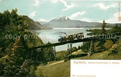 AK / Ansichtskarte Vitznau_Witznau_Vierwaldstaettersee_LU Rigibahn Schnurrtobelbruecke und Pilatus 