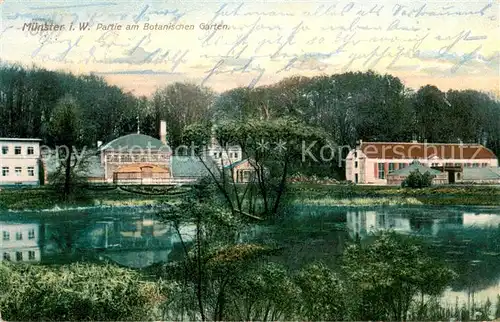 AK / Ansichtskarte Muenster_Westfalen Partie am Botanischen Garten Muenster_Westfalen