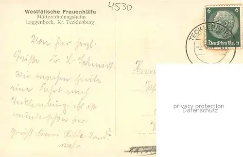 AK / Ansichtskarte Laggenbeck Muettererholungsheim d. westf. Frauenhilfe Aussenansicht Laggenbeck