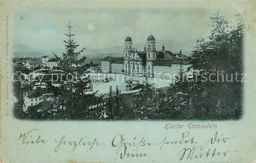 AK / Ansichtskarte Einsiedeln_SZ Kloster im Mondschein Einsiedeln SZ