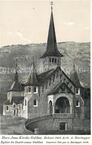 AK / Ansichtskarte Goldau_SZ Herz Jesu Kirche erbaut 1908 Architekt S. Hardegger Goldau_SZ