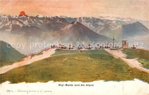 AK / Ansichtskarte Rigi_Kulm und die Alpen Rigi_Kulm