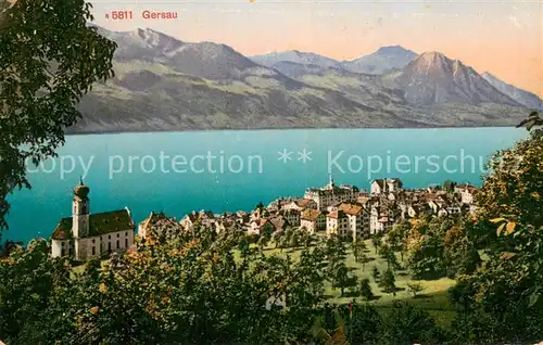 AK / Ansichtskarte Gersau_Vierwaldstaettersee Panorama Alpen Gersau_Vierwaldstaettersee