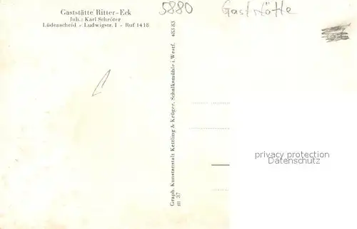 AK / Ansichtskarte Luedenscheid Gaststaette Ritter Eck Innenansicht Luedenscheid