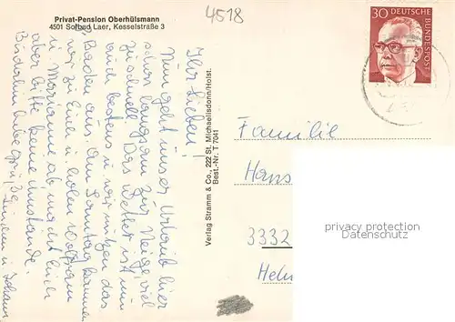 AK / Ansichtskarte Laer_Bad Privat Pension Oberhuelsmann Innen und Aussen Laer_Bad