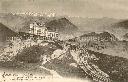 AK / Ansichtskarte Rigi_Kulm Berghotel und die Alpen Rigi_Kulm