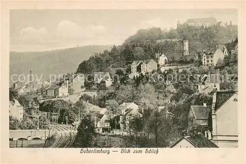 AK / Ansichtskarte Hohenlimburg Blick zum Schloss m. Bahnlinie Hohenlimburg