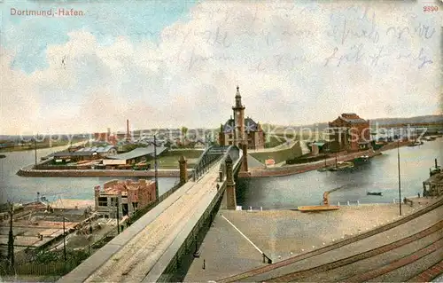 AK / Ansichtskarte Dortmund Hafen mit Bruecke Dortmund