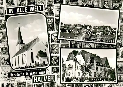 AK / Ansichtskarte Halver Teilansicht Rathaus Ev. Kirche Halver