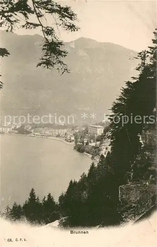 AK / Ansichtskarte Brunnen_SZ Blick ins Tal auf Vierwaldstaettersee Brunnen_SZ