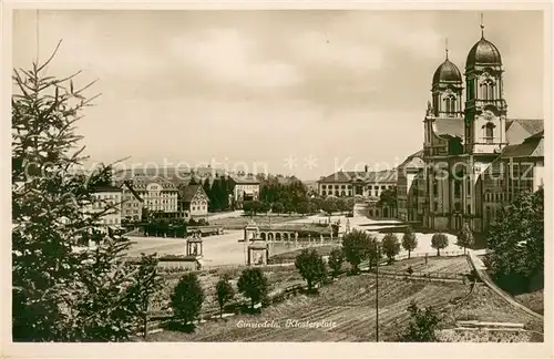 AK / Ansichtskarte Einsiedeln_SZ Klosterplatz mit Kloster Einsiedeln SZ