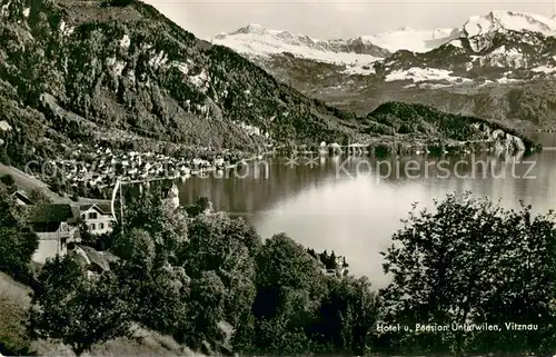 AK / Ansichtskarte Vitznau_Witznau_Vierwaldstaettersee_LU Hotel Pension Unterwilen Alpenpanorama 