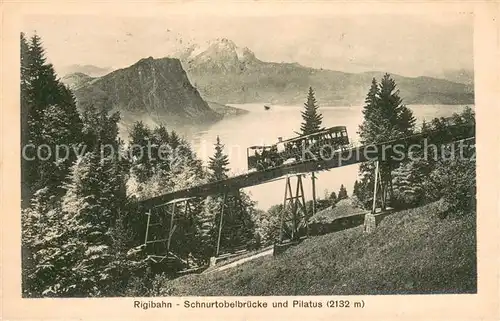 AK / Ansichtskarte Vitznau_Witznau_Vierwaldstaettersee_LU Rigibahn Schnurtobelbruecke und Pilatus 