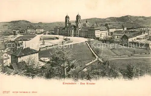 AK / Ansichtskarte Einsiedeln_SZ Klosterplatz und Kloster Einsiedeln SZ