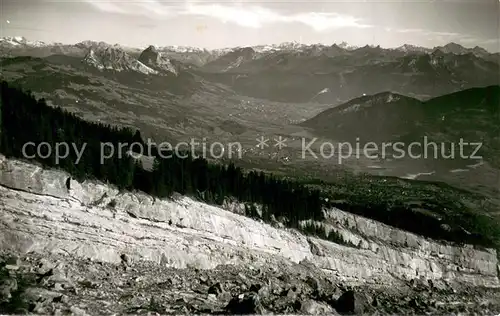 AK / Ansichtskarte Wildspitz_SZ Berggasthaus Rossberg Kulm Motiv vom Bergsturz Talblick Alpenpanorama 