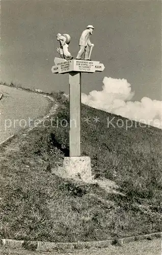 AK / Ansichtskarte Rigi_Kulm Wegweiser beim Berghotel Rigi_Kulm