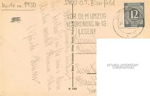 AK / Ansichtskarte Eiserfeld_Siegen Teilansicht 