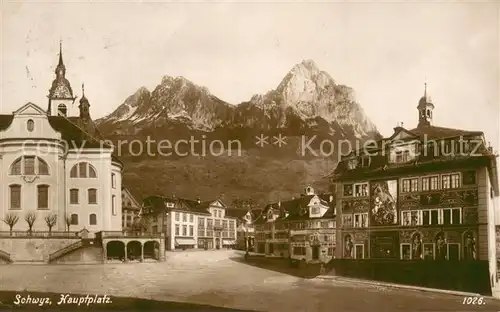 AK / Ansichtskarte Schwyz_SZ Hauptplatz 
