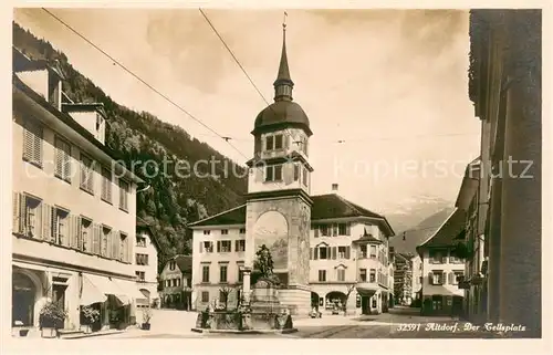 AK / Ansichtskarte Altdorf_UR Tellsplatz Telldenkmal Altdorf_UR