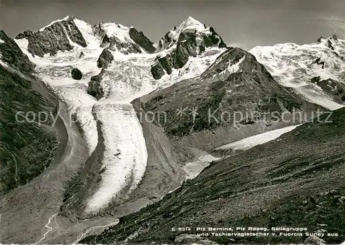 AK / Ansichtskarte Piz_Bernina Piz Roseg Sellagruppe Tschiervagletscher Bergwelt Piz_Bernina