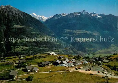 AK / Ansichtskarte Jeizinen_Gampel_VS Panorama Blick zum Weisshorn Walliser Alpen 