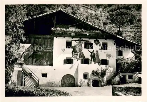 AK / Ansichtskarte Meran_Merano Sittnerhof Gaestehaus Fassadenmalerei Meran Merano