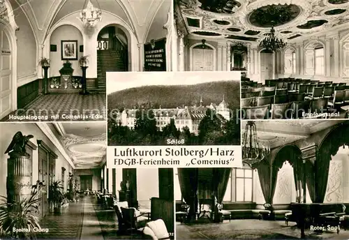 AK / Ansichtskarte Stolberg_Harz FDGB Ferienheim Comenius Innenansichten Saal Schloss Stolberg Harz