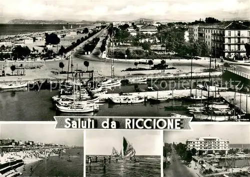 AK / Ansichtskarte Riccione_Italia Panorama Hafen Strand 
