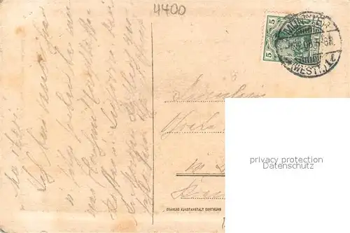 AK / Ansichtskarte Muenster_Westfalen Teilansicht Radierung Muenster_Westfalen